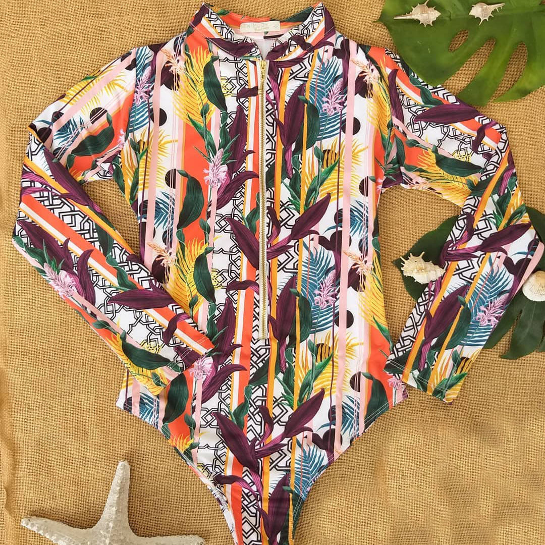 Long-Sleeve One-Piece Bikini