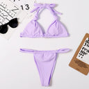 Solid Color Beach Bar Bikini
