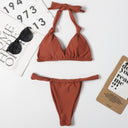 Solid Color Beach Bar Bikini