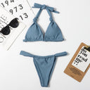 Solid Color Beach Bar Bikini