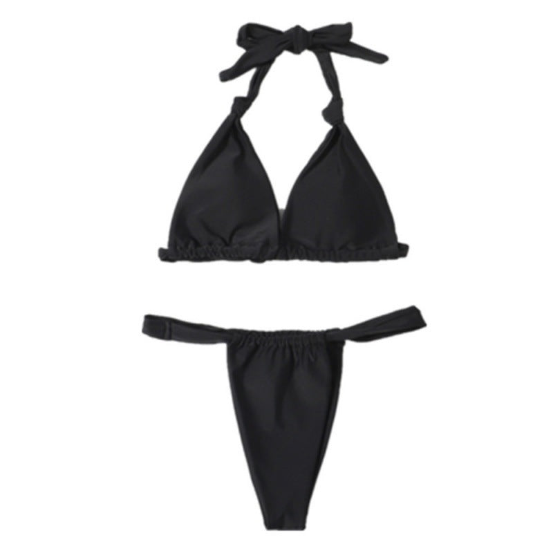 Solid Color Beach Bar Bikini