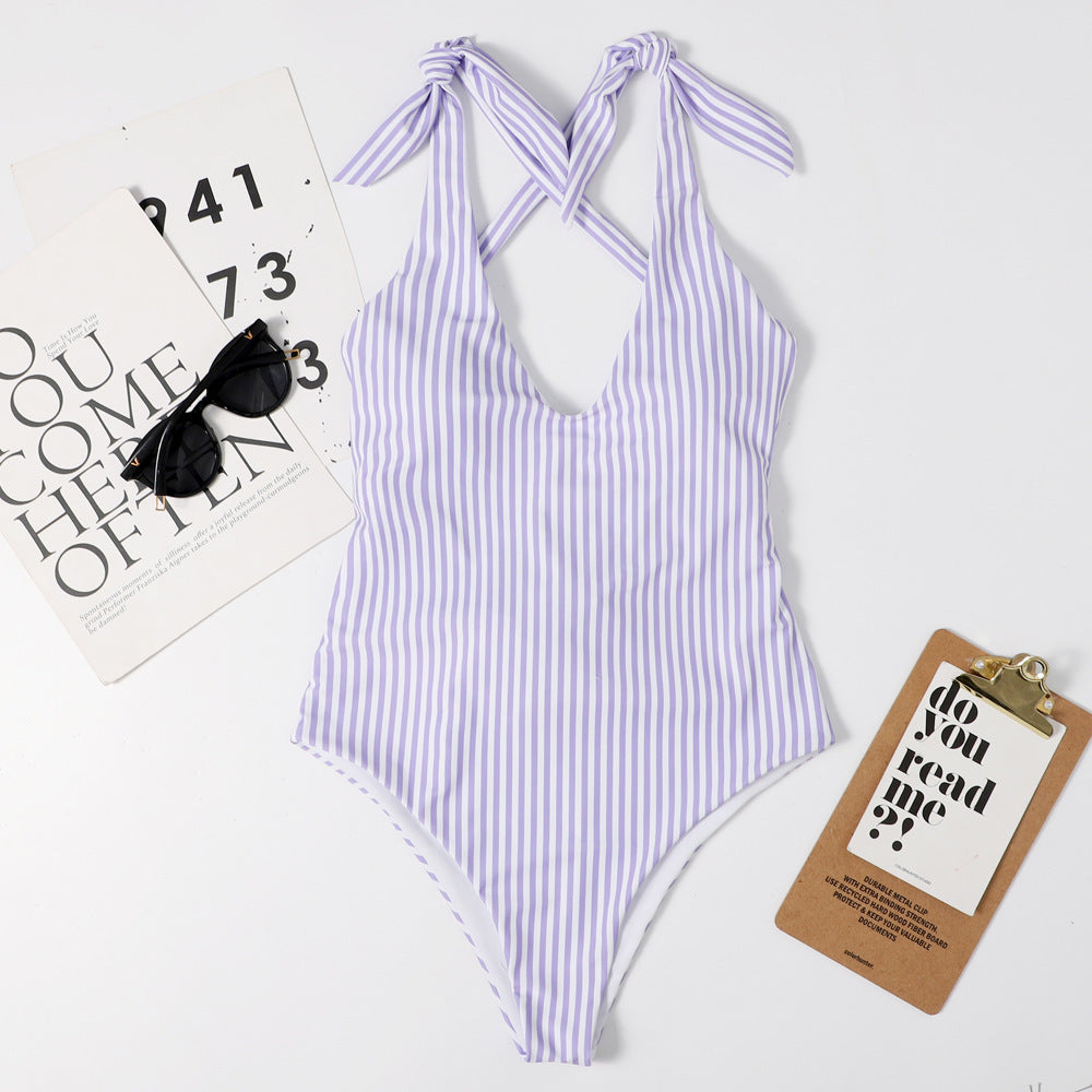 Striped One-Piece Swimsuit