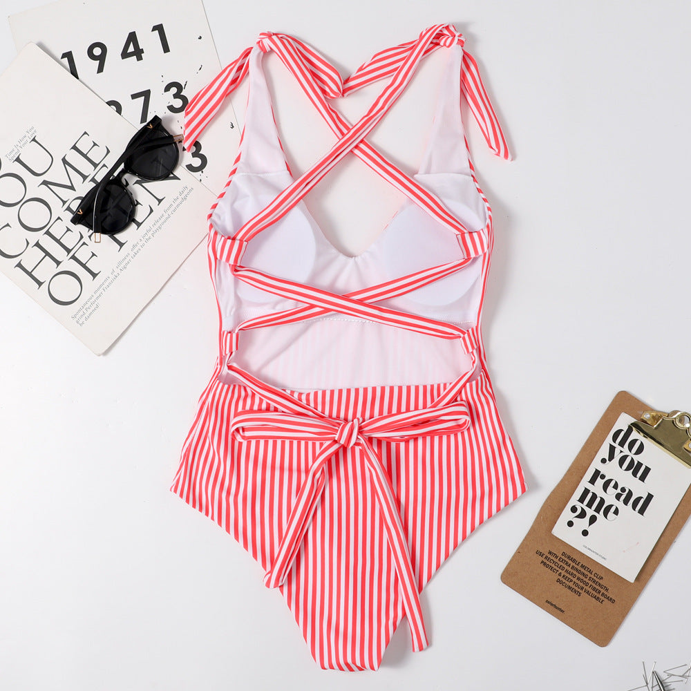 Striped One-Piece Swimsuit