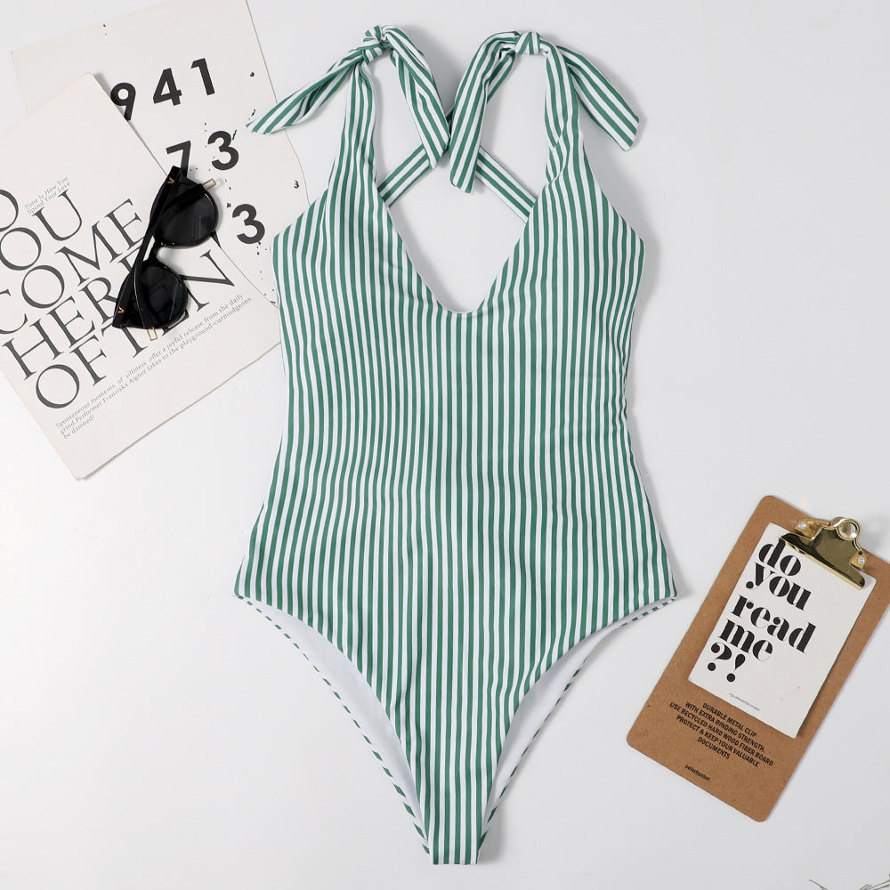 Striped One-Piece Swimsuit