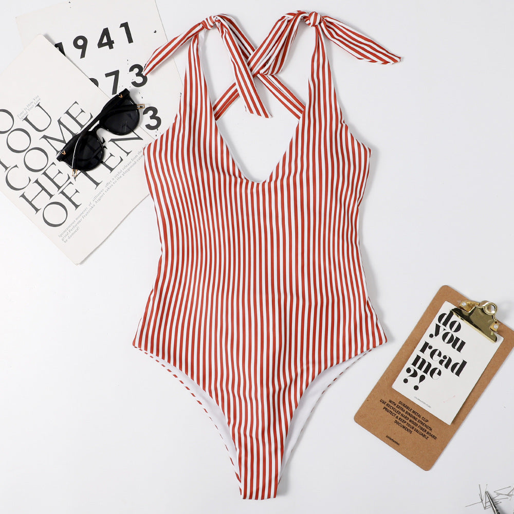 Striped One-Piece Swimsuit