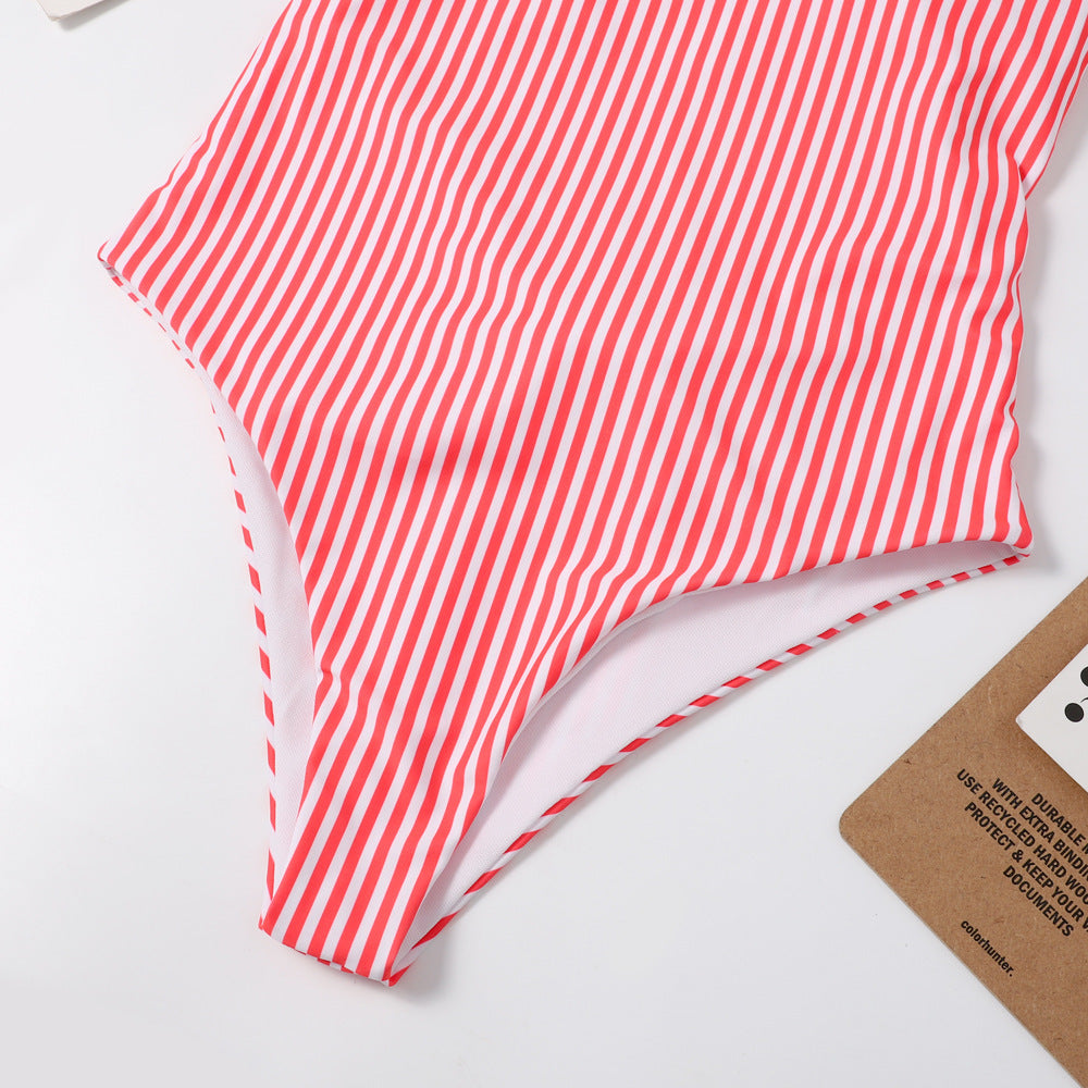 Striped One-Piece Swimsuit