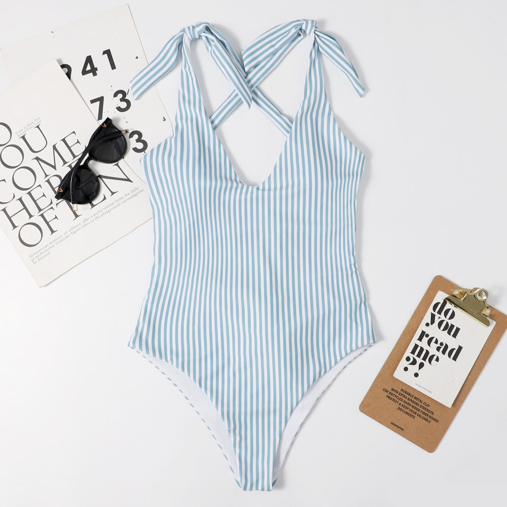 Striped One-Piece Swimsuit